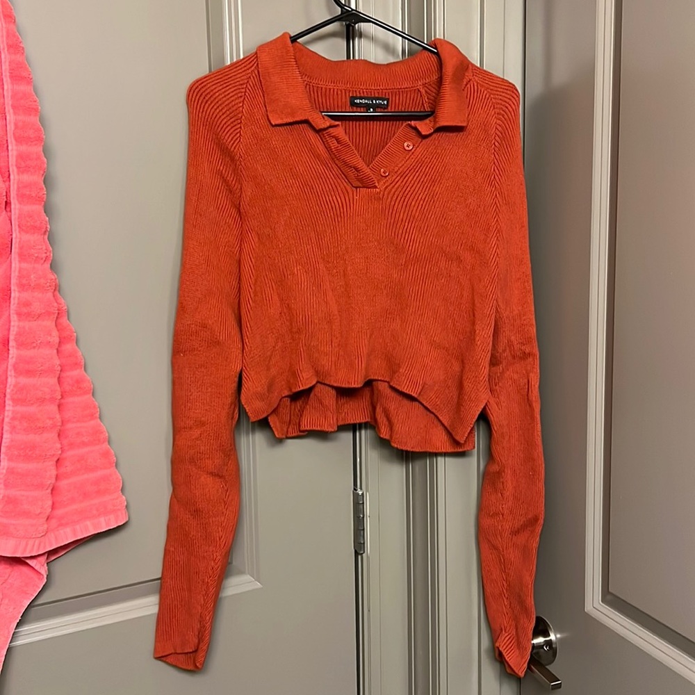 Cute crop polo sweater size small kendall + kylie